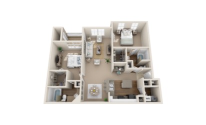 Sandhill Crane - 2 bedroom floorplan layout with 2 bath and 1287 to 1301 square feet